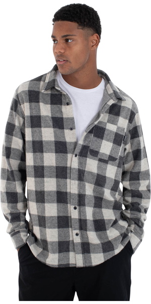 2026 Hurley Mens Axe Knit Flannel Shirt MVSEU00001 - Black
